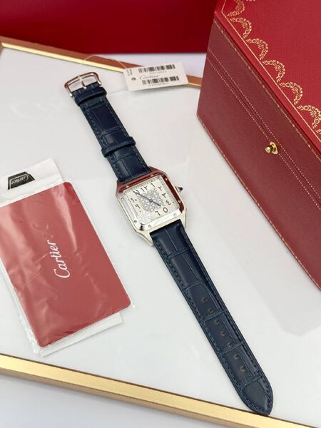 Мужские часы Cartier Suntos-Dumont мужской кожа синий q3396101-1-3