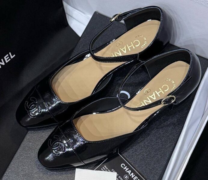 Туфли Chanel женский кожа черный 180067