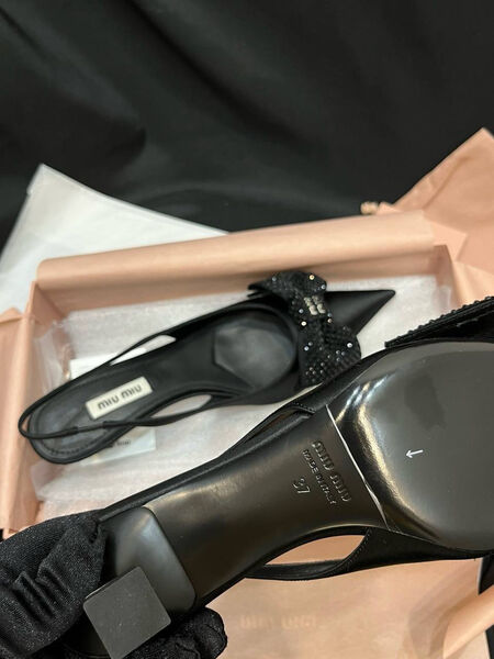 Туфли Miu Miu женский сатин черный 107386-6