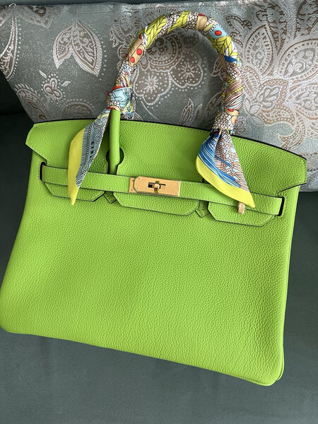 Сумка Hermès Birkin 30 женский кожа болотный 140081-4