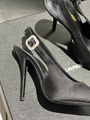 Туфли Saint Laurent женский кожа черный 139596-3