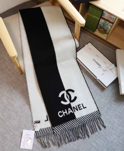Шарф Chanel женский кашемир черный 169045