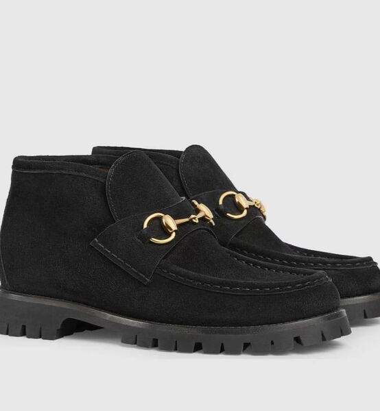 Ботинки Gucci женский замша черный 136767-4