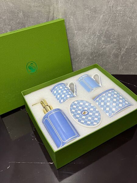 Набор для ванной комнаты Swarovski X Rosenthal фарфор бирюзовый d4191996-1-2