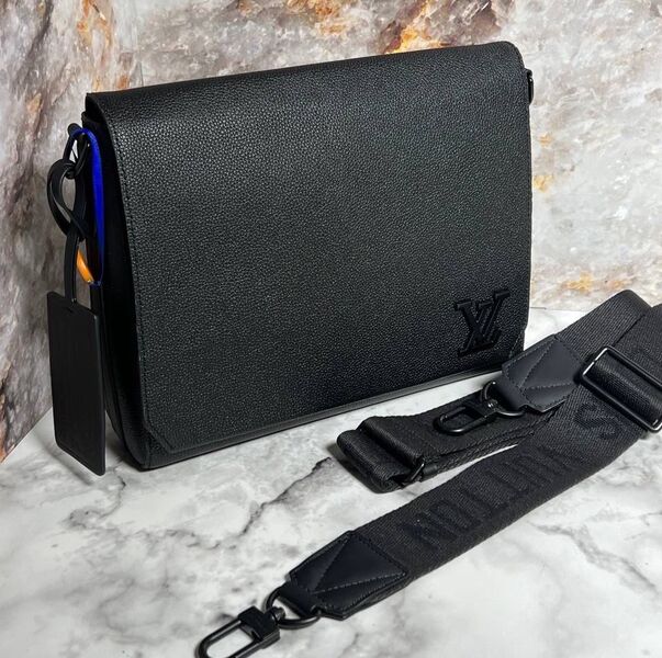 Мужская сумка мессенджер Louis Vuitton мужской кожа черный 120986