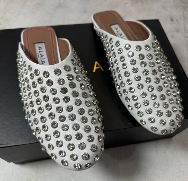 Мюли Alaïa женский кожа белый 137933