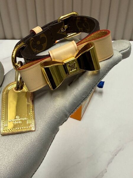 Ошейник для собак и кошек Louis Vuitton C поводком канва коричневый e2880895-1-3