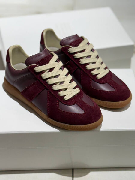 Кеды Maison Margiela женский кожа бордовый 181483-3