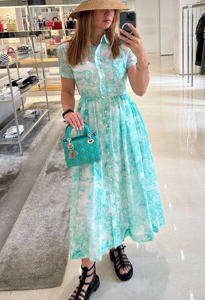 Платье Christian Dior женский бирюзовый 153907