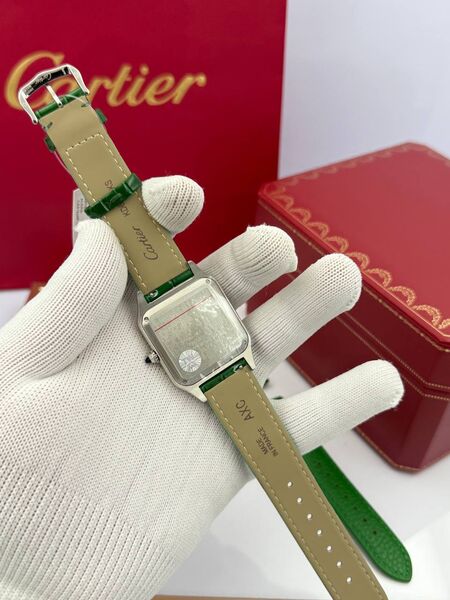 Мужские часы Cartier Suntos-Dumont мужской кожа зеленый s9780145-1-3