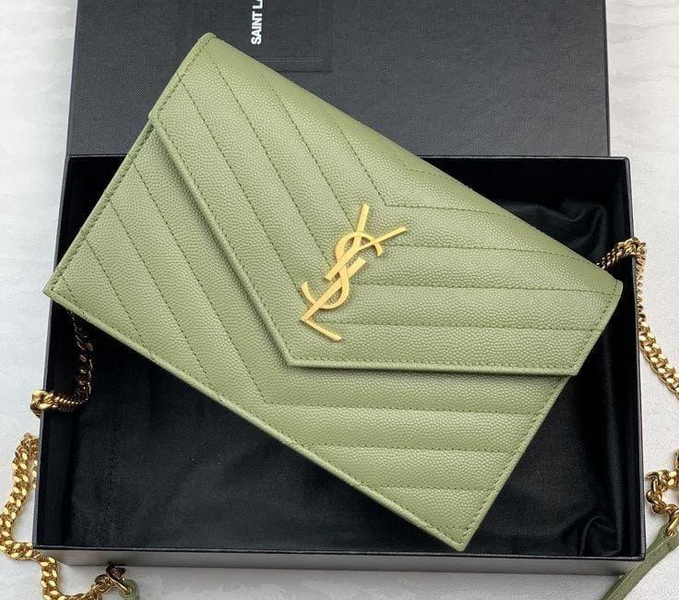 Сумка Saint Laurent женский кожа болотный 95195