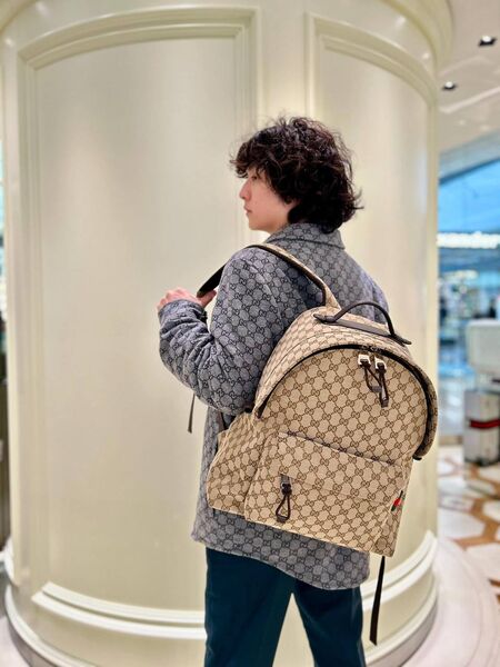 Рюкзак Gucci женский кожа бежевый 166482-8
