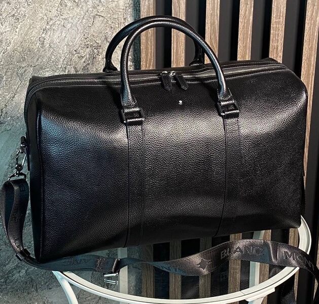 Дорожная сумка Montblanc мужской кожа swift черный,коричневый 173033
