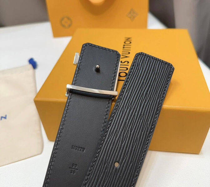 Мужской ремень Louis Vuitton мужской кожа черный 135882-6