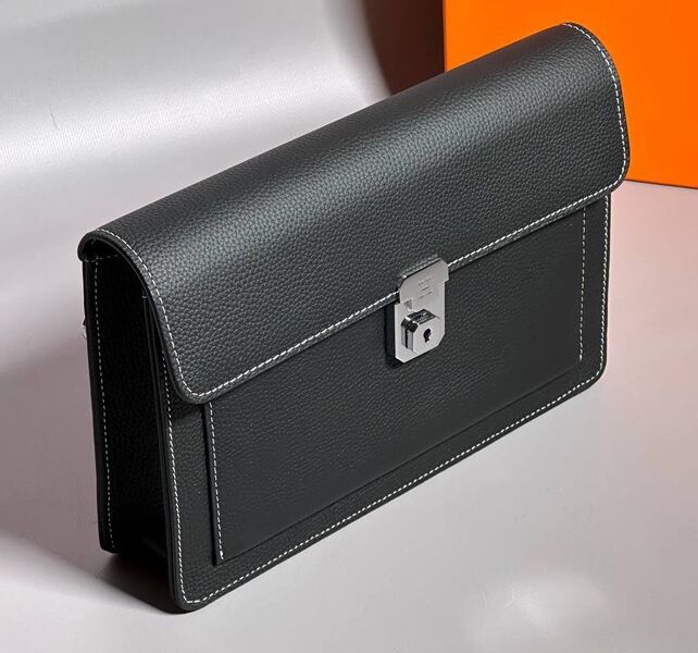 Мужской клатч Hermès мужской кожа черный 150132