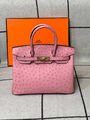 Сумка Hermès Birkin 30 Ostrich Terre Cuite Hardware женский кожа розовый 122723-4