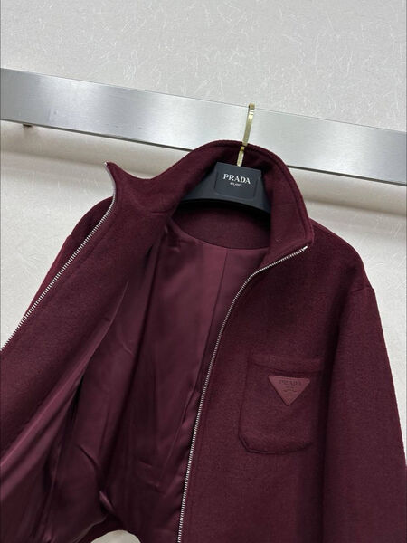 Бомбер Prada женский бордовый 171862-6