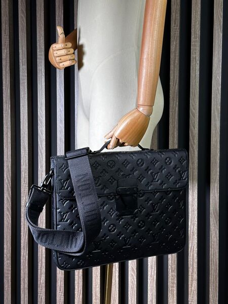 Мужской портфель Louis Vuitton мужской кожа черный 52094-3