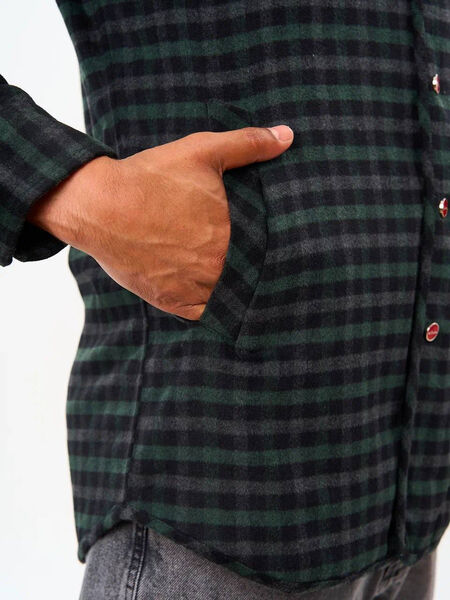 Мужская рубашка утепленная Kiton мужской болотный 177910-7