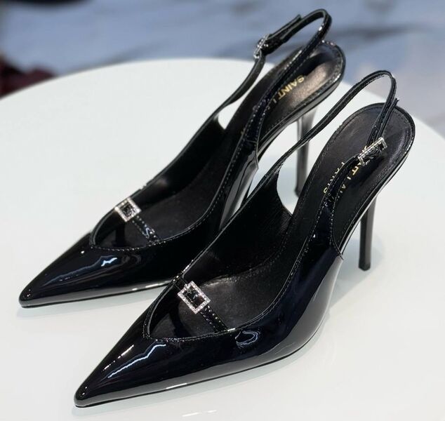 Туфли Saint Laurent женский кожа черный 186270
