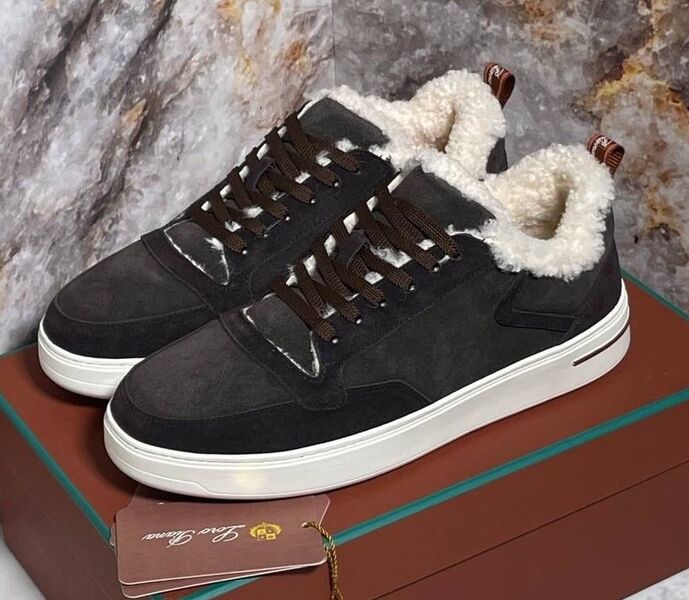 Мужские кеды Loro Piana мужской замша черный 103679