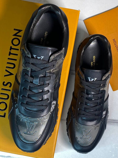 Мужские кроссовки Louis Vuitton мужской кожа черный 168657-5