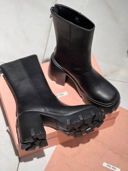 Ботильоны Miu Miu женский кожа черный 126367-5