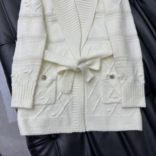 Кардиган Chanel женский вязаная ткань белый 165640-5