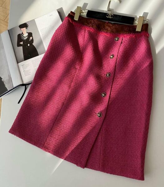 Юбка Chanel женский бордовый 157239