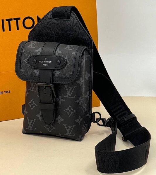 Мужская сумка слинг Louis Vuitton мужской кожа черный 149935