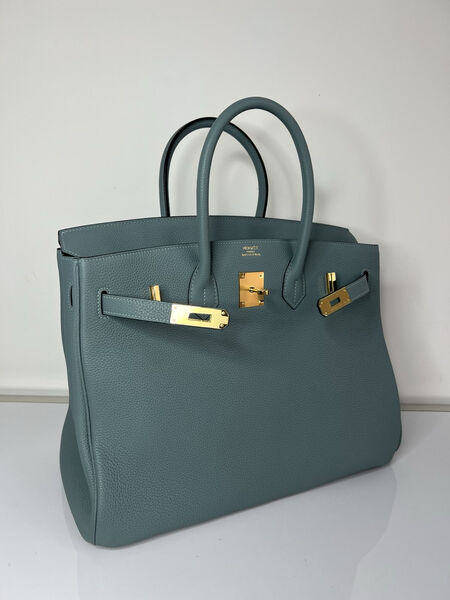 Сумка Hermès Birkin 35 женский кожа бирюзовый 139841-4