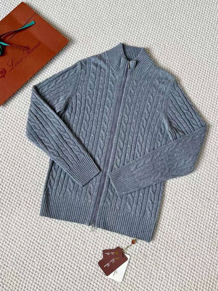 Мужской кардиган Loro Piana мужской вязаная ткань графитовый 165462-5