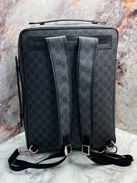 Мужской портфель-рюкзак Gucci мужской кожа графитовый 111551-5