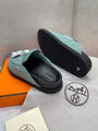 Мюли Hermès женский замша бирюзовый 107631-4