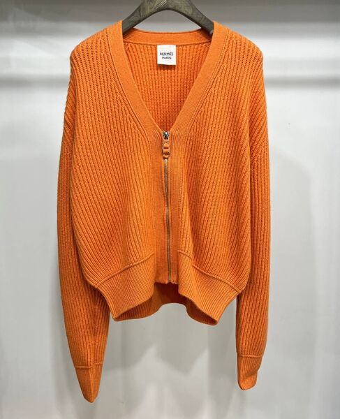 Кардиган Hermès женский вязаная ткань оранжевый 129658