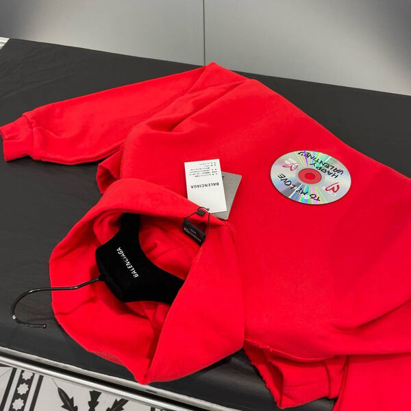 Худи Balenciaga женский бордовый 141316-4
