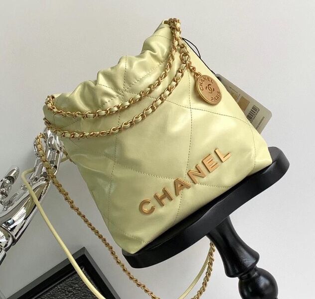 Сумка Chanel 22 женский кожа горчичный 119065