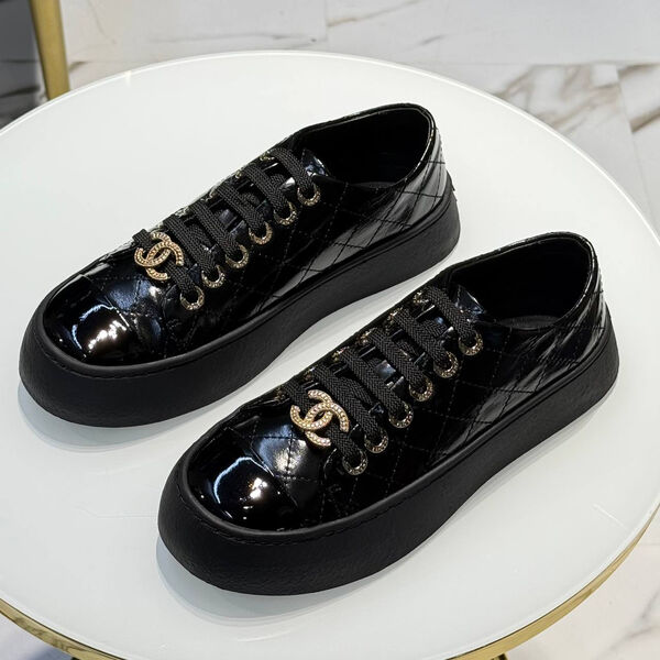 Кеды Chanel женский кожа черный 195900-3