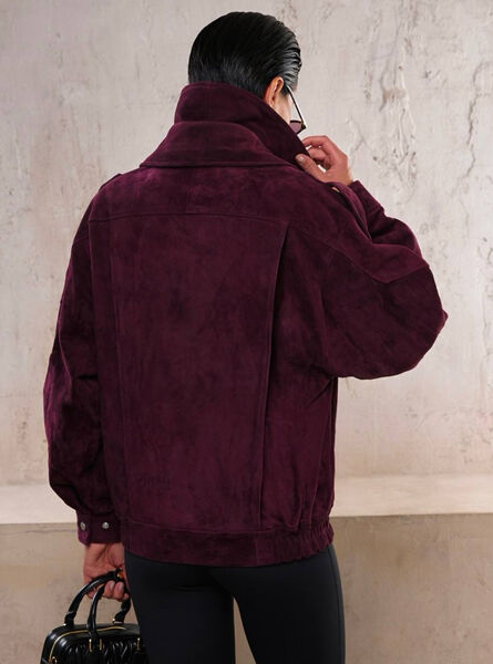 Куртка Saint Laurent женский замша бордовый 180476-4