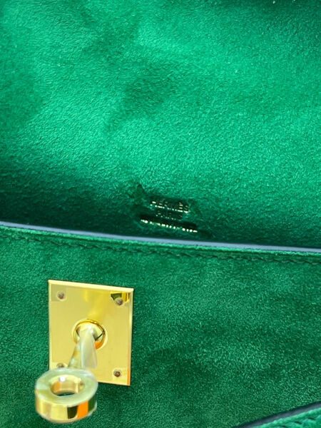 Сумка Hermèskelly Pochette женский замша болотный 155752-8