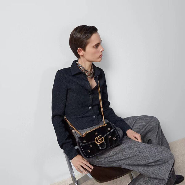Сумка Gucci женский замша черный 134282-2