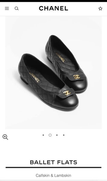 Балетки Chanel женский кожа черный 158409-2