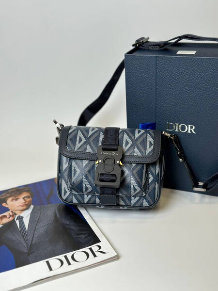Мужская сумка мессенджер Christian Dior мужской кожа синий 133566-2