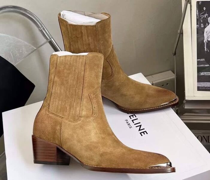 Ботильоны Celine женский замша бежевый 123440