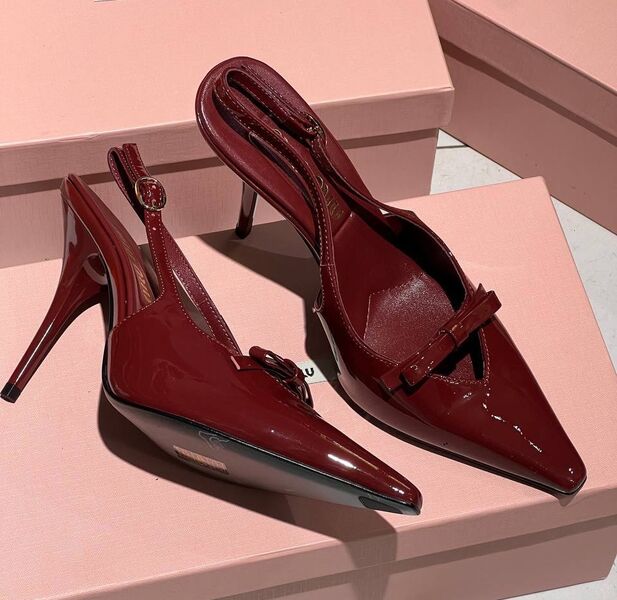 Туфли Miu Miu женский кожа бордовый 146871