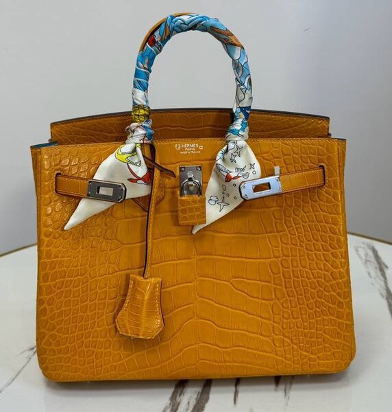 Сумка Hermès Birkin 25 женский кожа горчичный 162968
