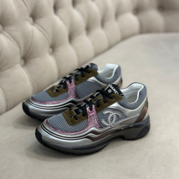 Кроссовки Chanel женский кожа графитовый 126346-2