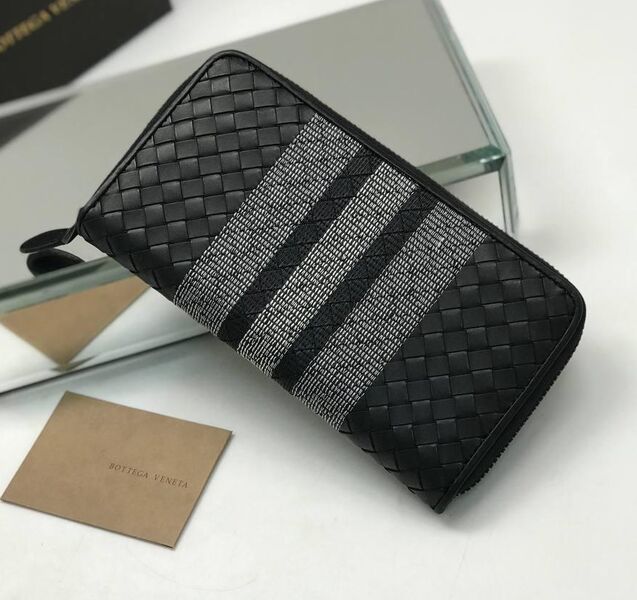 Женский кошелек Bottega Veneta женский кожа swift черный,серебристый 20477
