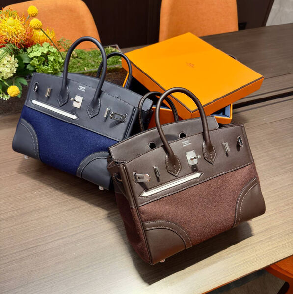 Сумка Hermès Birkin Go Time 25 женский кожа синий 170970-2