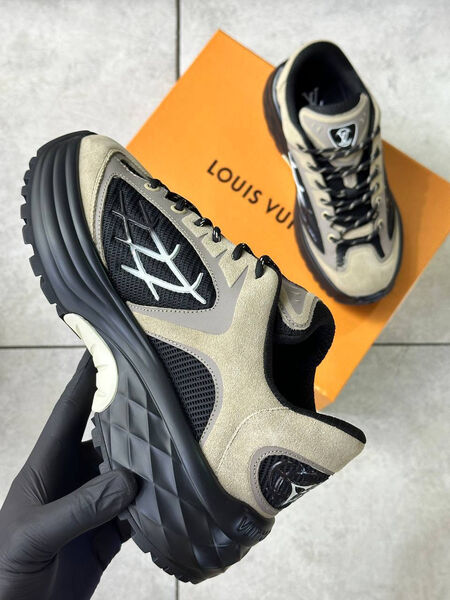 Мужские кроссовки Louis Vuitton мужской кожа бежевый 163550-2